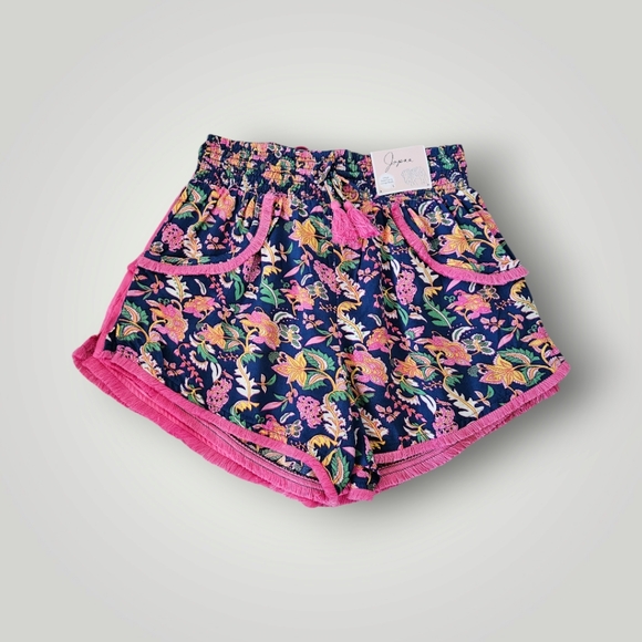 Japna Shorts Womens S Sleepwear Boho Floral Print Tassels Drawstring Closure New - Picture 1 of 10